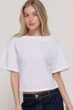 Short Sleeve Boat Neck Top