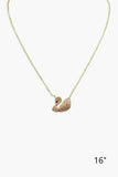 Pave Swan Pendant Necklace