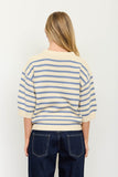Striped Crewneck Short Sleeve Sweater
