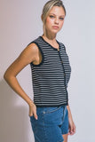 Sleeveless Button Front Cardigan