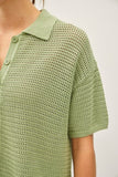 Boxy Crochet Button Front Sweater