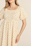 Floral Print Smocked Midi Dress