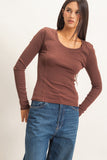 Pigment Dyed Scoop Neck Top