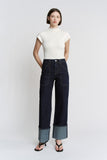 High Rise Cuffed Jeans