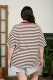 Curvy Striped Knit T-Shirt