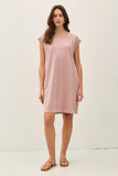 Garment Washed Casual Jersey Dress