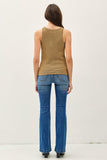 Textured Knit Henley Tank