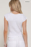 Cap Sleeve Smocked Seamless Top