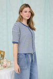 Striped Thermal Knit Cardigan