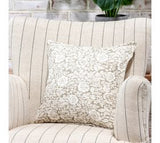Beige Floral & Leaf Pillow