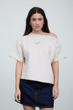 Off the Shoulder Asymmetric Sweater