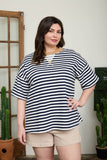 Curvy Striped Knit T-Shirt