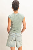 Mineral Washed Short Sleeve Top