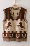 Western Horse Sweater Vest