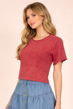 Mineral Washed Fitted Casual Top