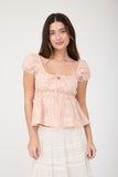 Embroidered Puff Sleeve Top