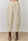 Floral Print Barrel Pants