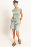 Mineral Washed Short Sleeve Top