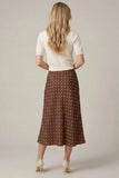 Woven Polka Dot Midi Skirt