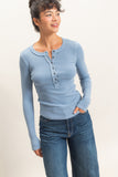 Pigment Dyed Henley Top