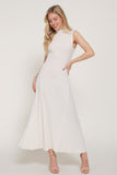 Sleeveless Crinkle Knit Long Dress