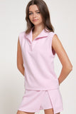 Sleeveless High Neck Soft Scuba Top
