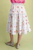 Floral Ruffled Midi Skirt
