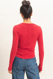 Pigment Dyed Henley Top