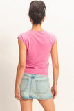 Mineral Washed Short Sleeve Top