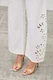 High Rise Embroidered Barrel Leg Jeans