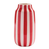 Red & White Striped Vase
