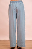 Lace Contrast Denim Pants