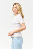 Striped Short Sleeve Sweater