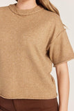 Crew Neck Short Sleeve Sweater