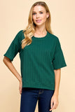 Textured Short Sleeve Top