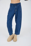 High Waist Front Tie Wide Leg Cropped Pants