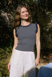 Striped Ruffle Trim Sweater
