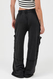 Mineral Wash Wide Leg Cargo Pants
