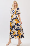 Square Neck Floral Maxi Dress