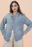 Casual Washed Denim Top