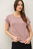 Textured Cap Sleeve Sweater