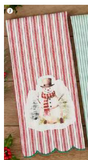 Winter Snowman Embellished Dishtowel