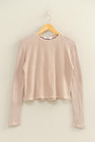 Long Sleeve Waffle Knit Top