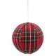 Red Plaid Ball Hanging Ornament Lg