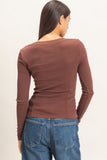 Pigment Dyed Scoop Neck Top