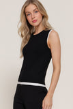 Sleeveless Contrast Layered Sweater