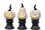 Resin Mini White Led Pumpkin