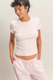 Basic Ribbed Short Sleeve Top