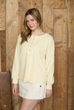 Ribbed Henley Exposed Seam Top