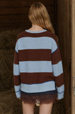 Wide Stripe Textured Sweater